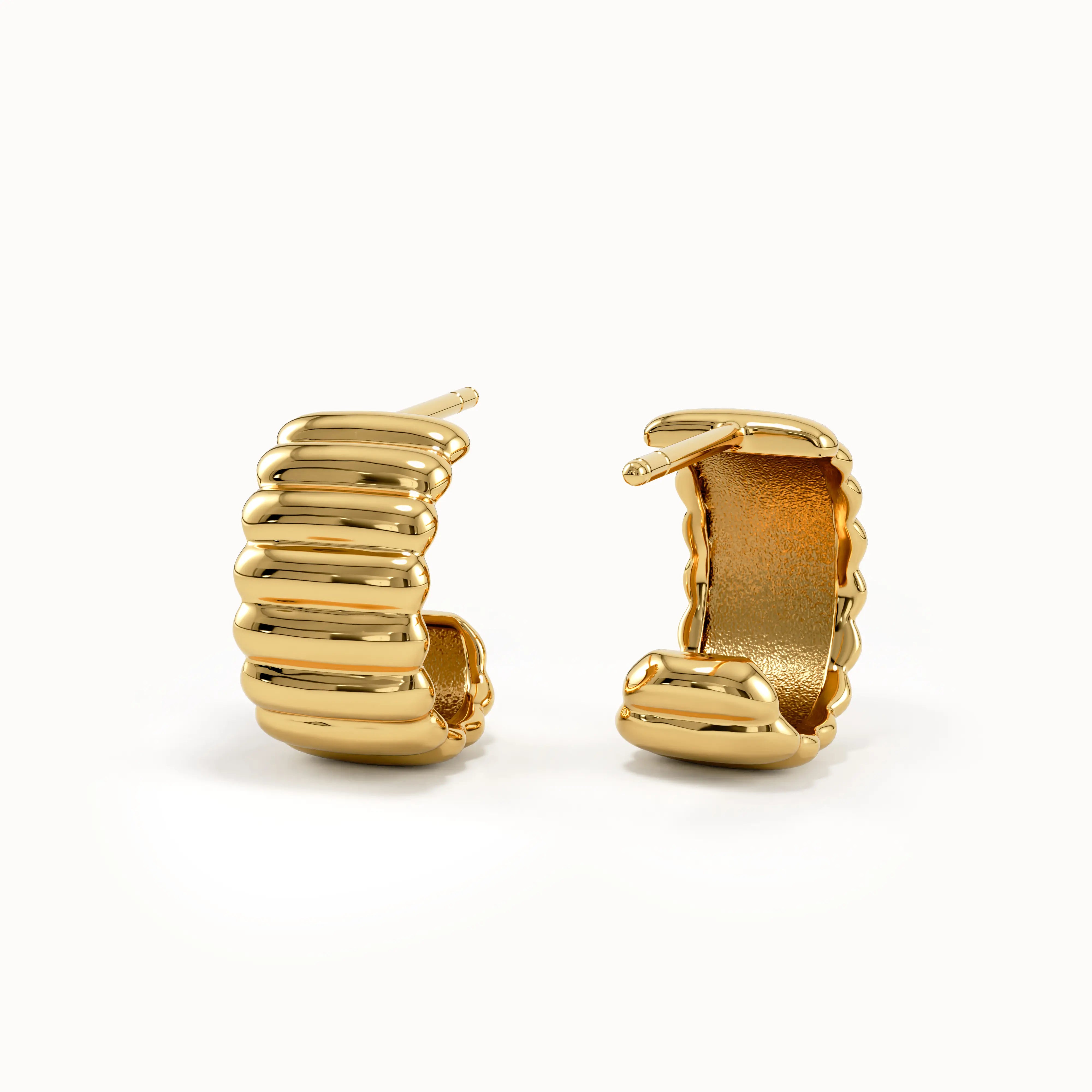 Ribbed Band Half Hoop Earrings My Store