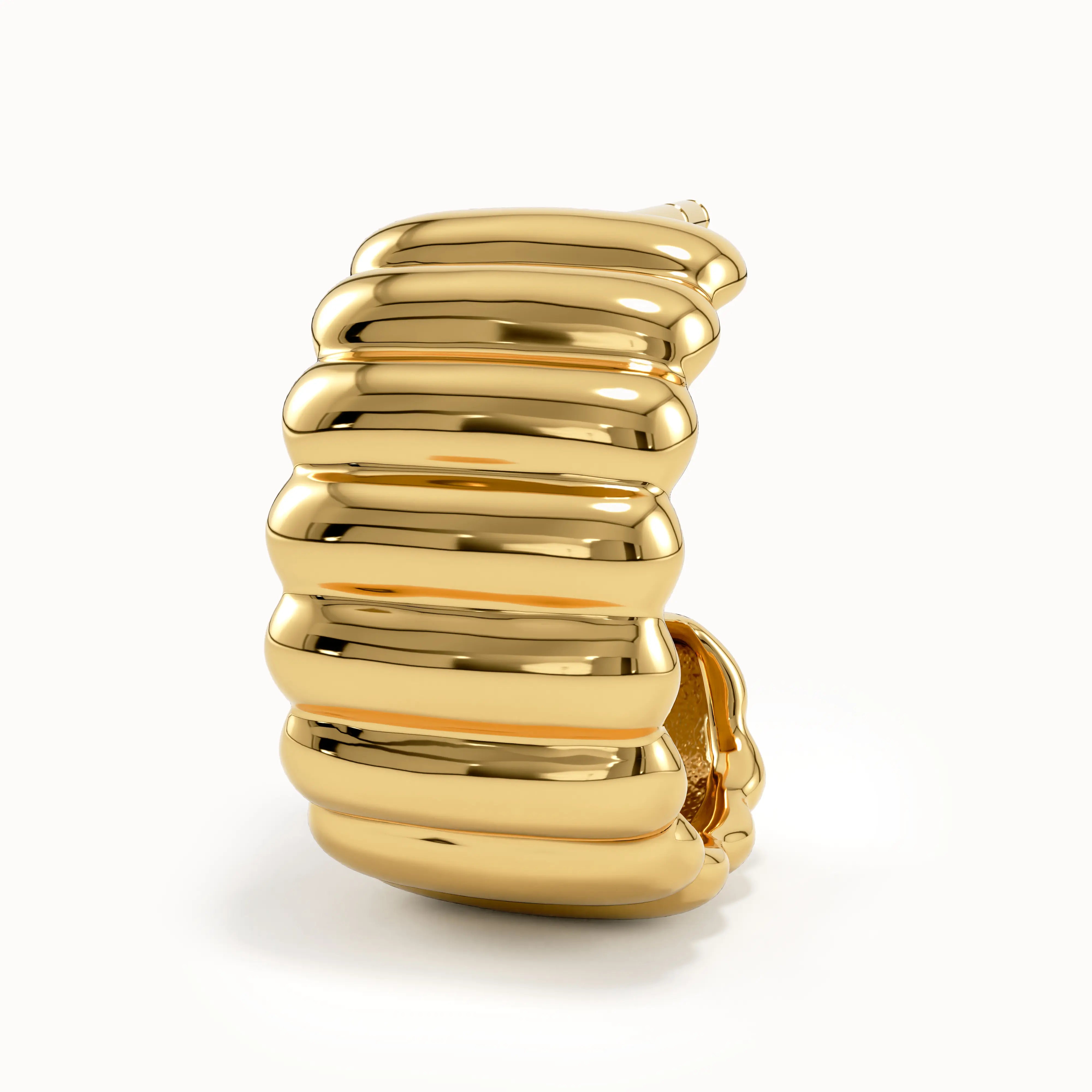 Ribbed Band Half Hoop Earrings My Store