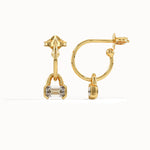 Dangle Hoop Baguette Earrings - BRENNMORE 