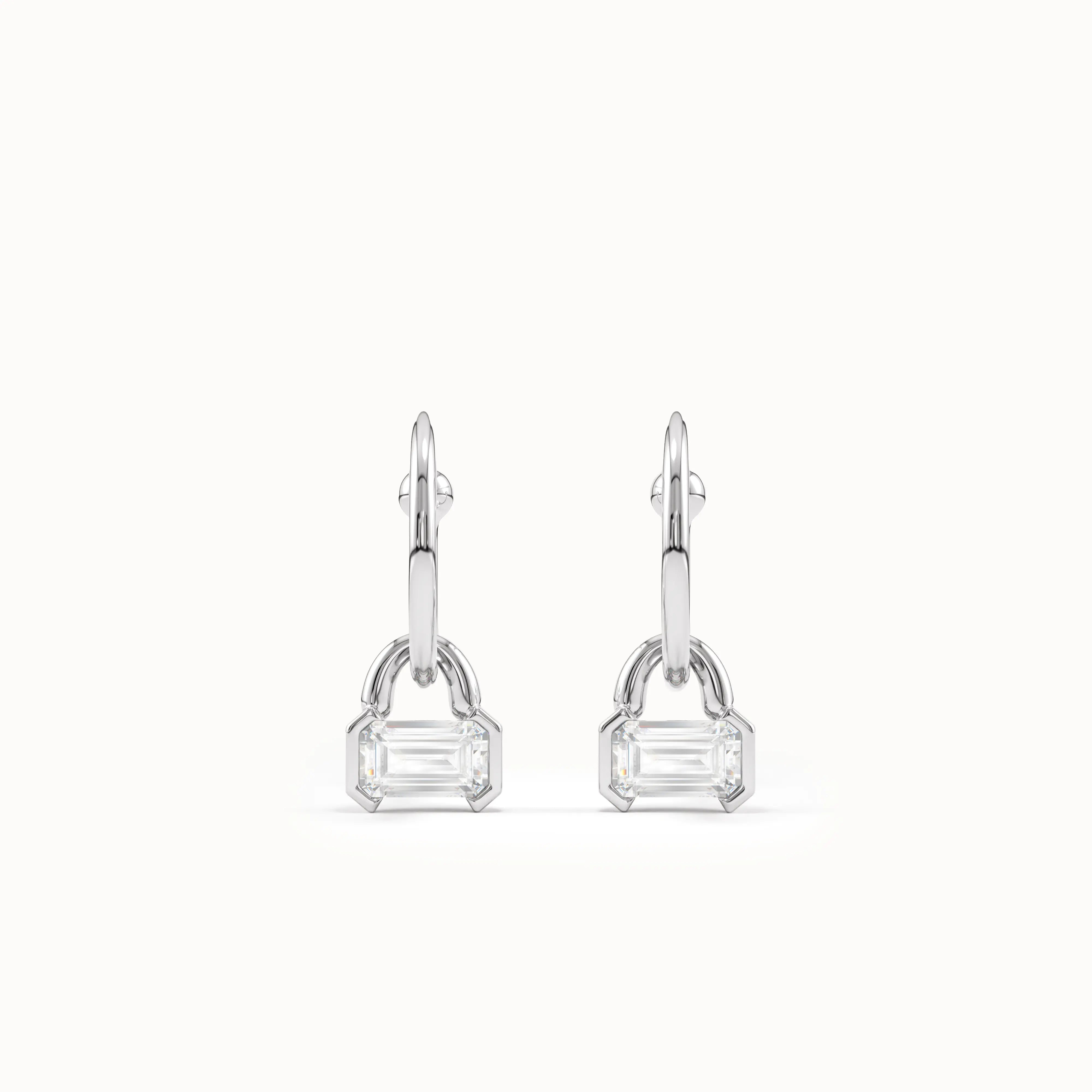 Dangle Hoop Baguette Earrings