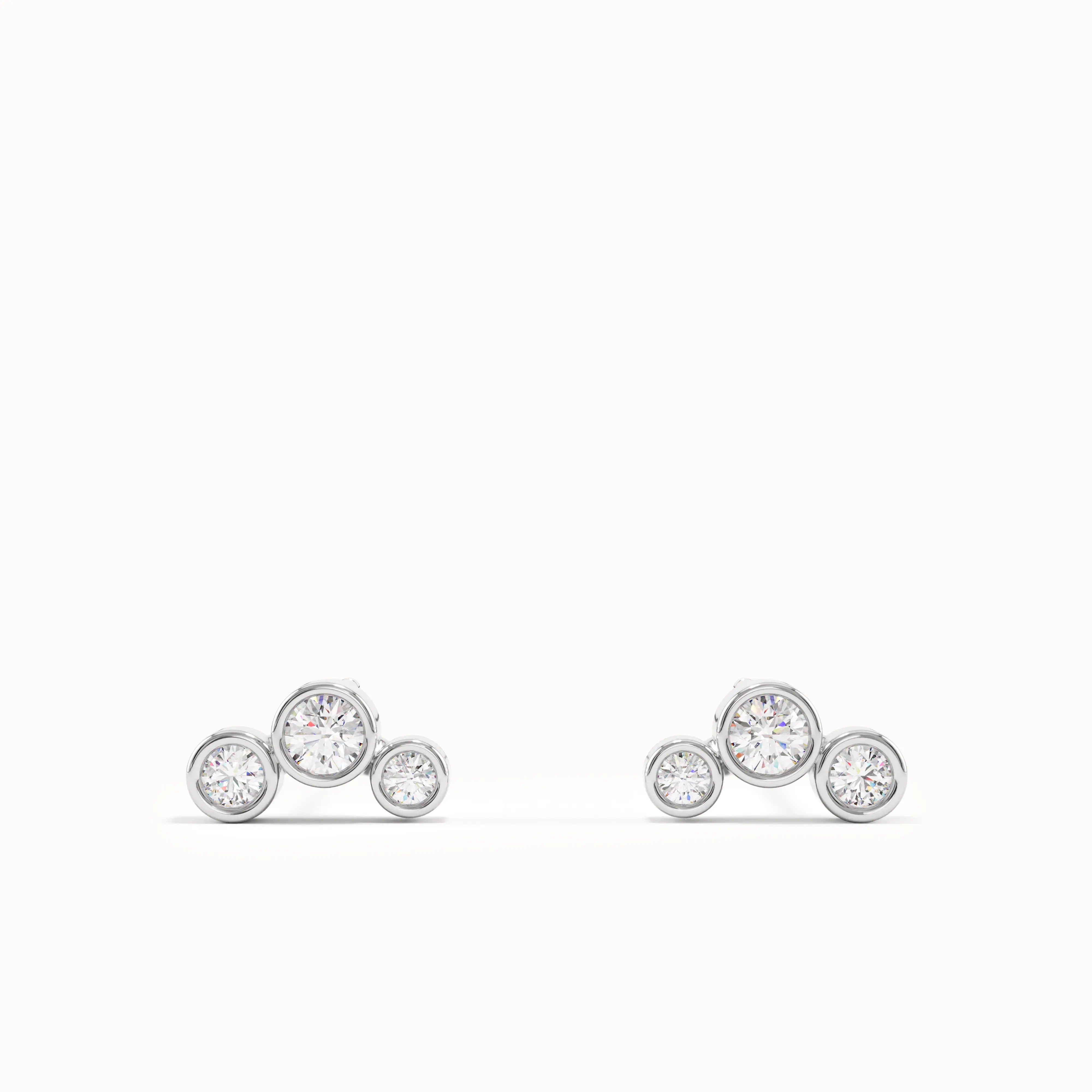 Bezel Trio Stud Earrings My Store