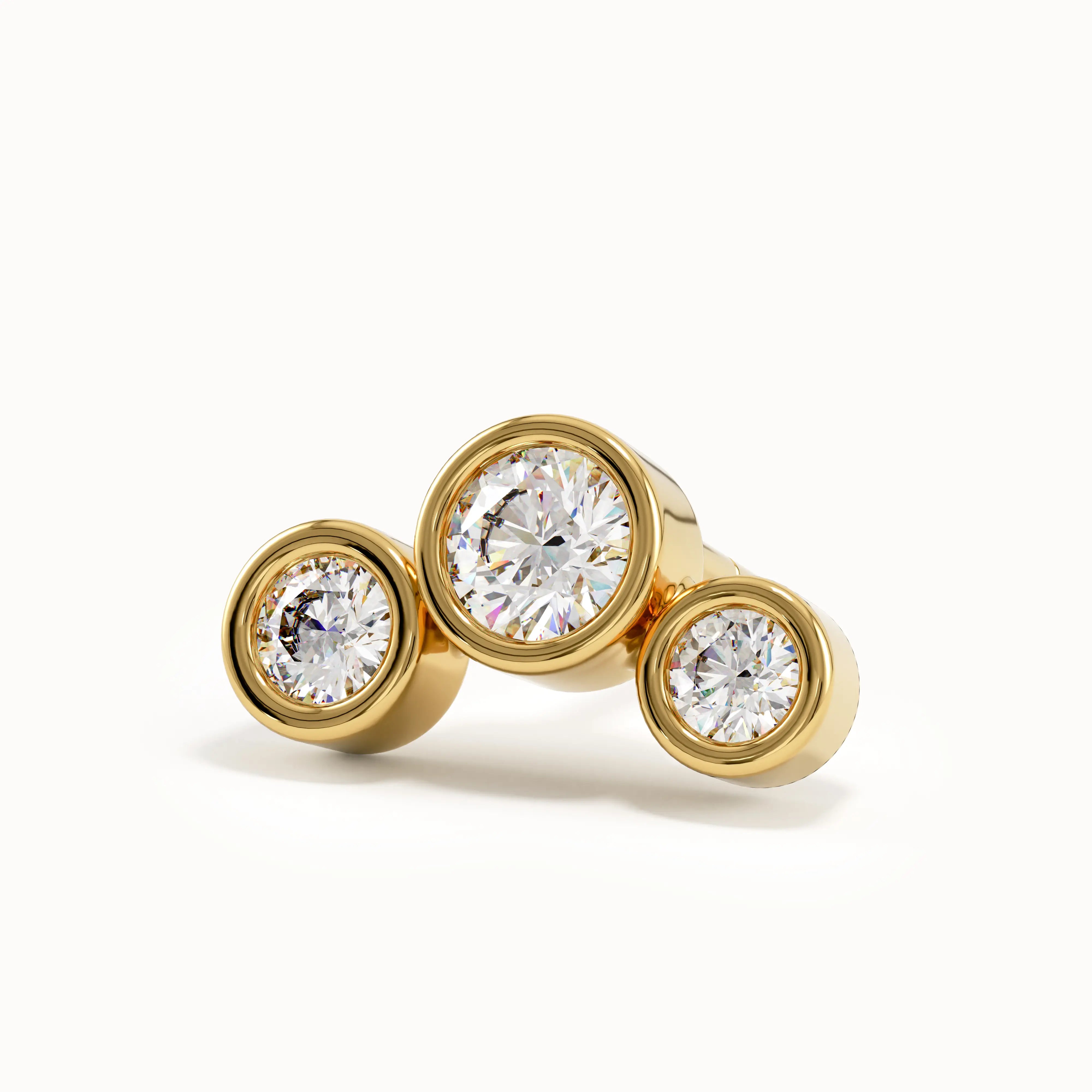 Bezel Trio Stud Earrings My Store