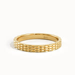 Patterned Wedding Band 14k Gold - BRENNMORE 