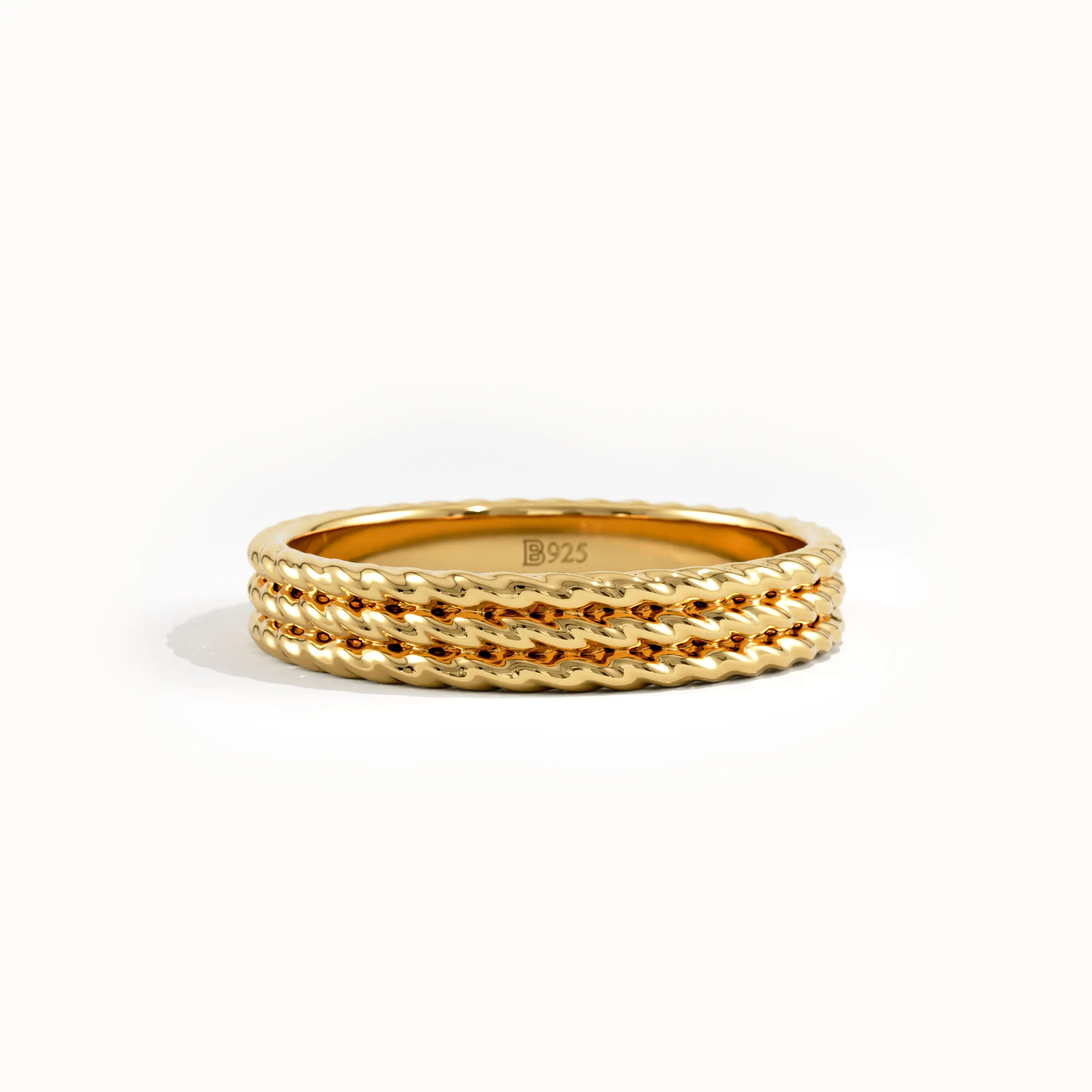 Rope Wedding Band in Gold - BRENNMORE 