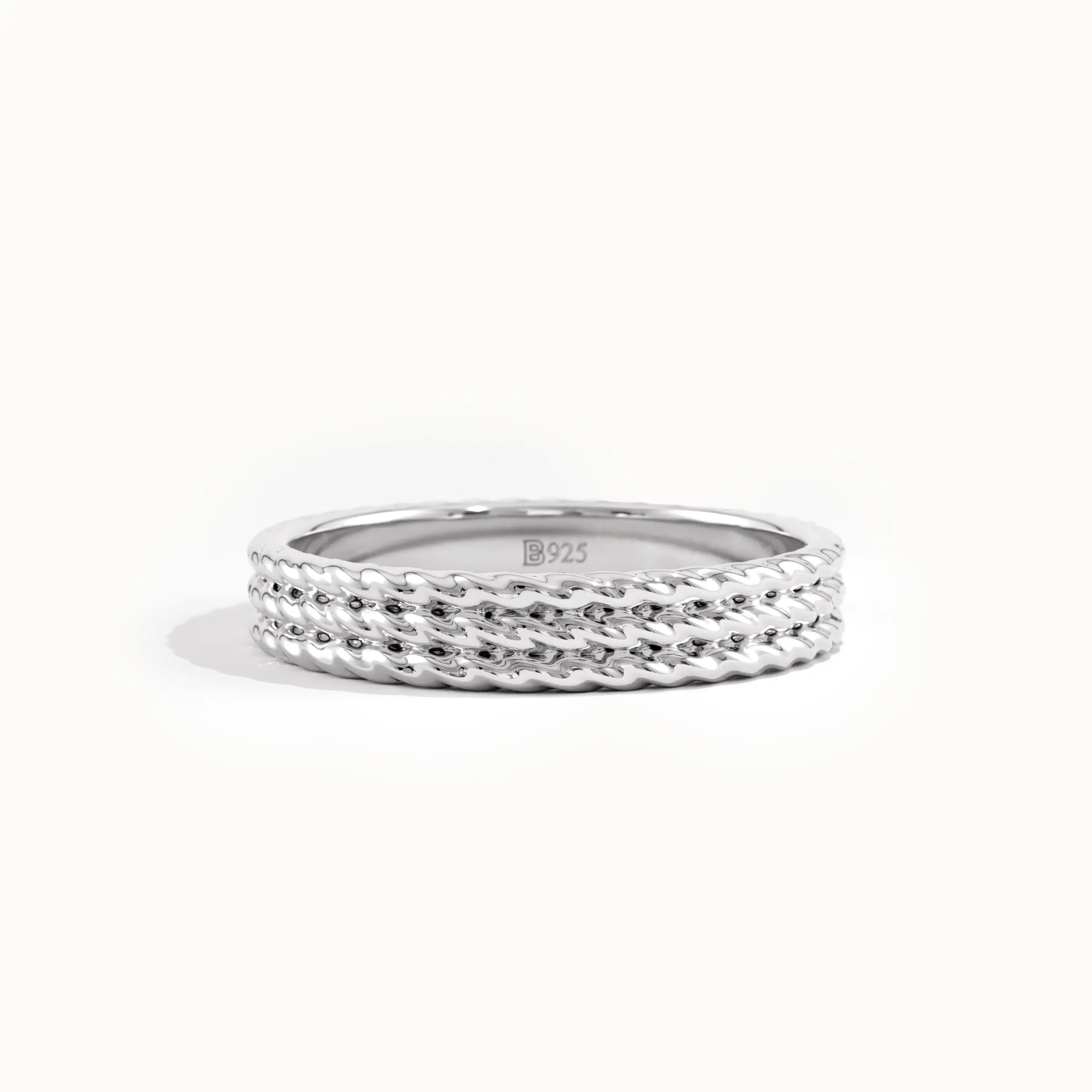 Rope Wedding Band in Gold - BRENNMORE 