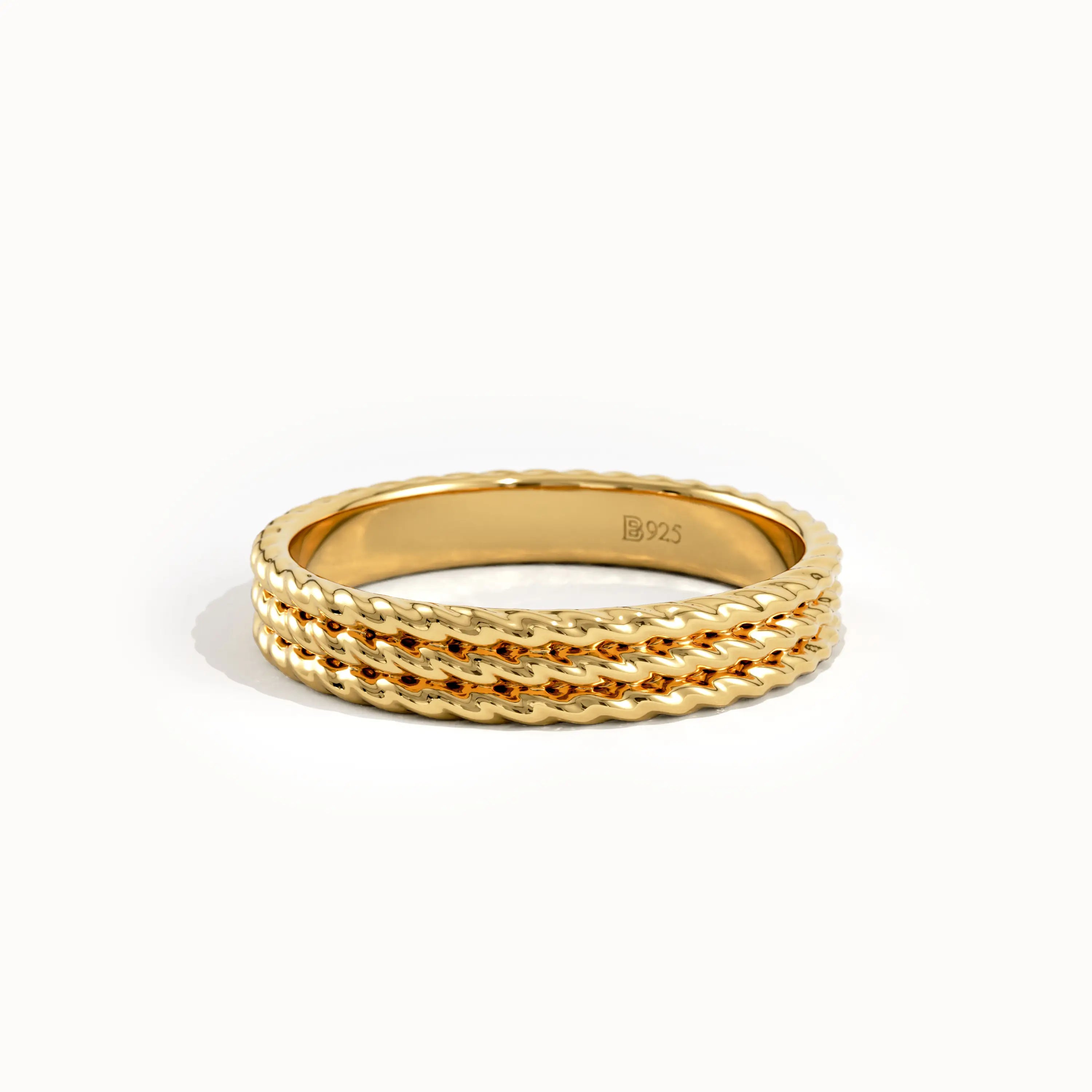 Rope Wedding Band in Gold - BRENNMORE 