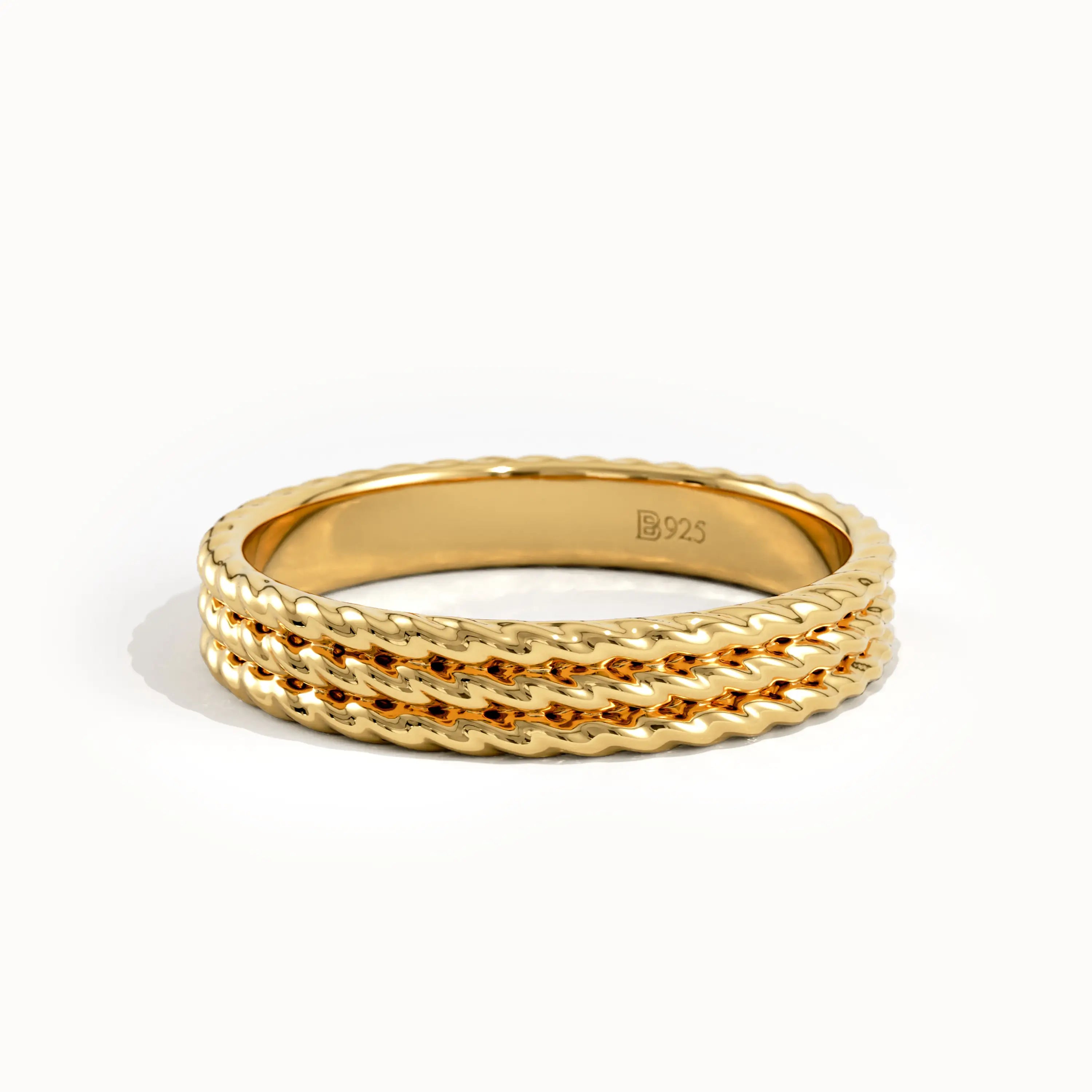 Rope Wedding Band in Gold - BRENNMORE 