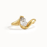 Wavy Pear Solo Ring - BRENNMORE 