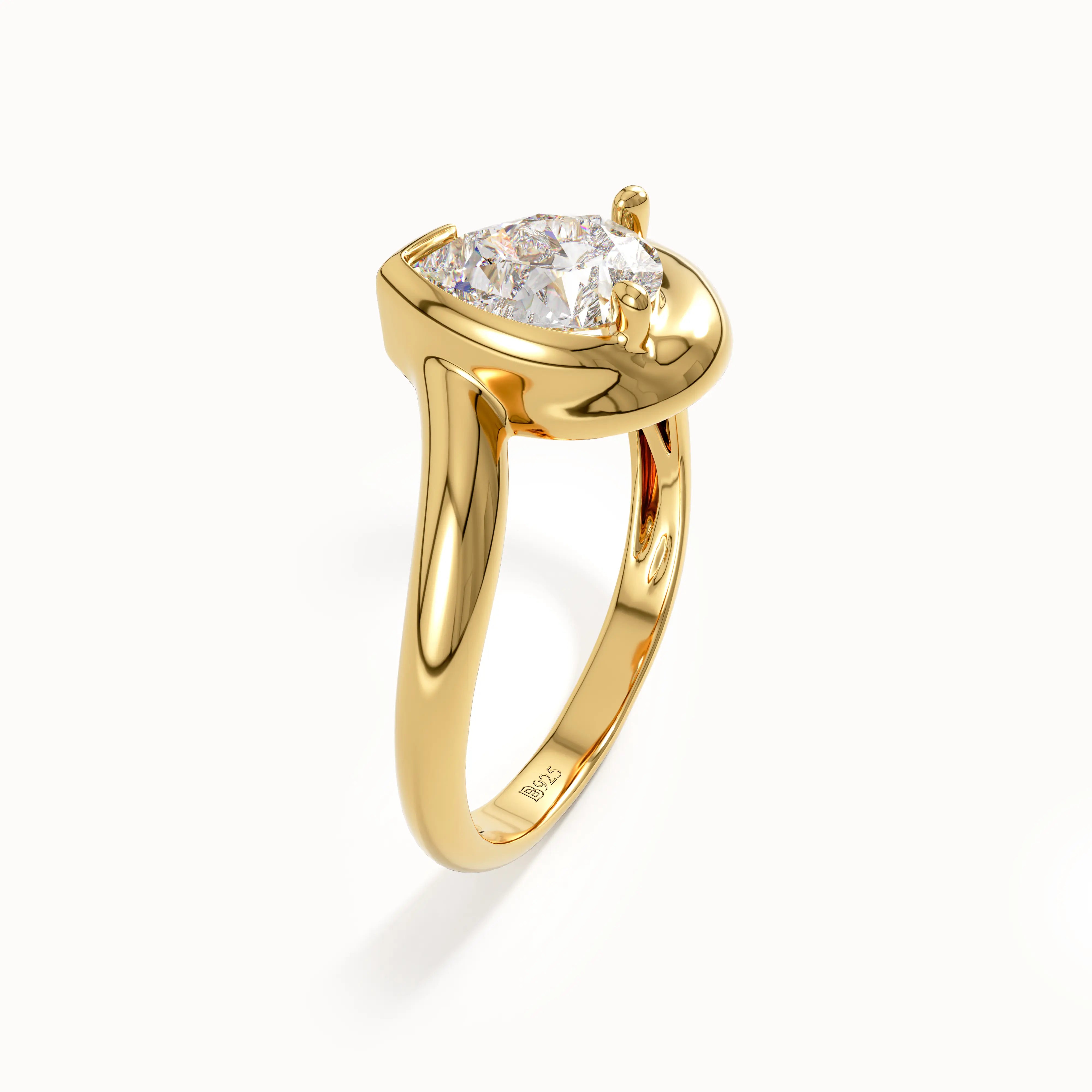 Wavy Pear Solo Ring My Store
