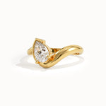 Wavy Pear Solo Ring - BRENNMORE 