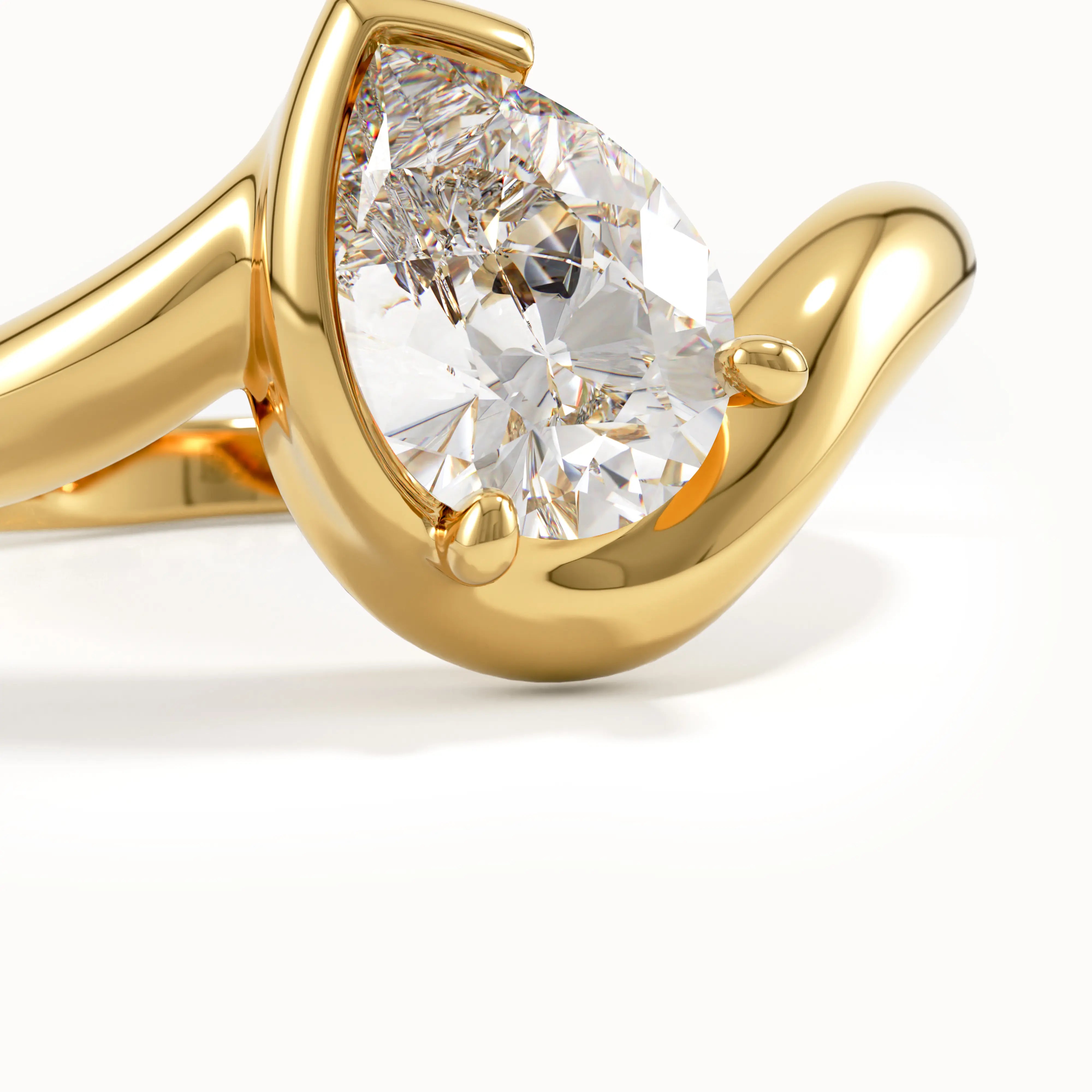 Wavy Pear Solo Ring My Store