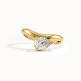 Curved Pear Solo Ring