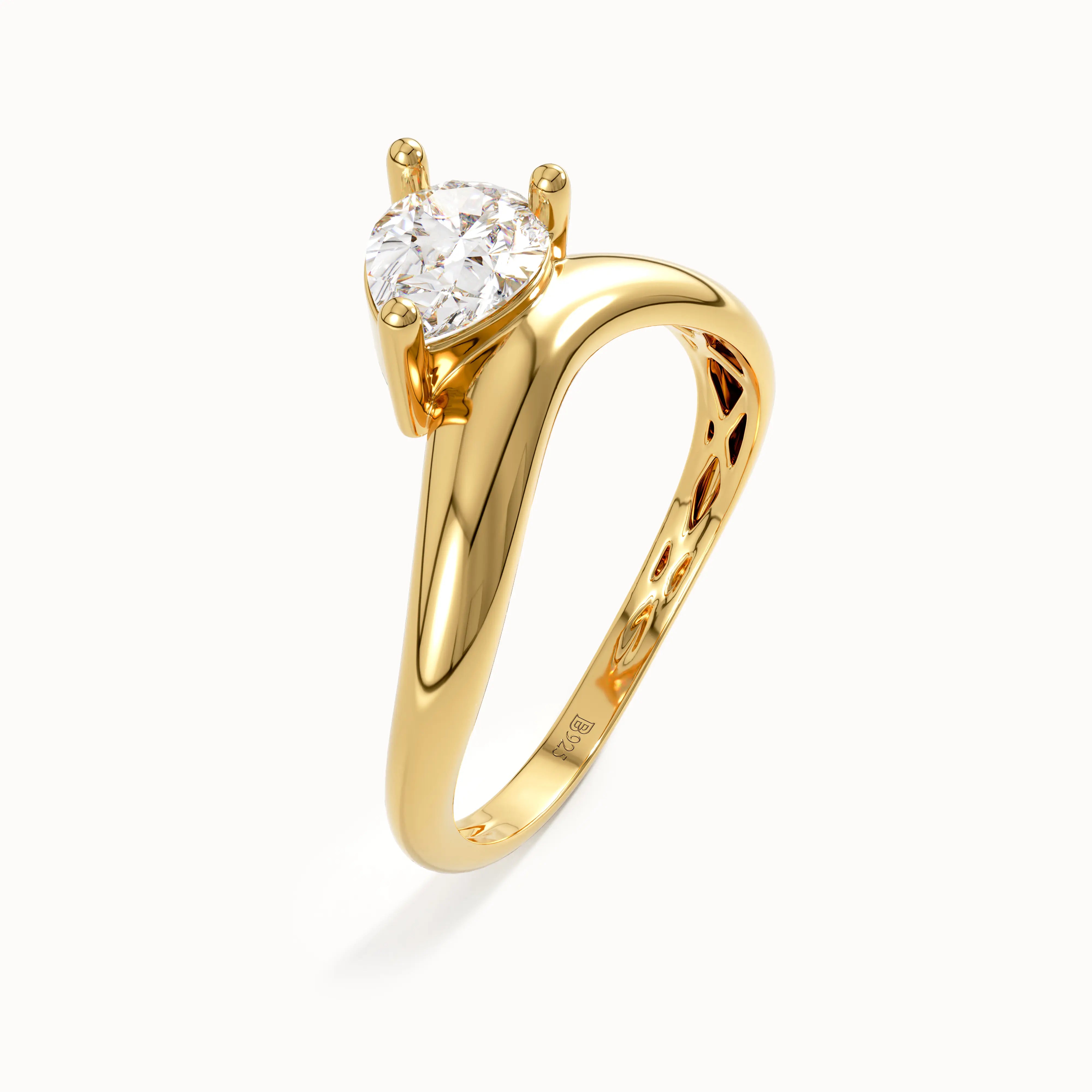 Curved Pear Solo Ring My Store