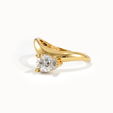 Curved Pear Solo Ring