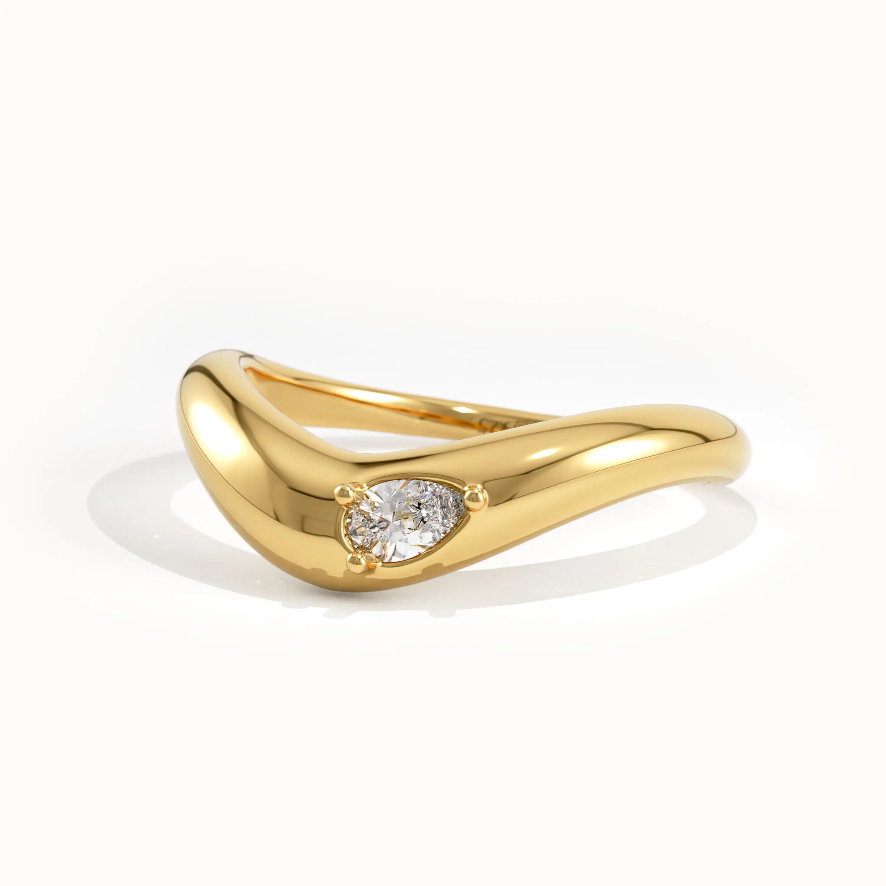 Pear Curved Ring - BRENNMORE 