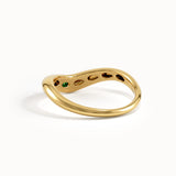 Pear Emerald Curved Ring - BRENNMORE 