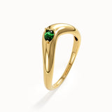 Pear Emerald Curved Ring - BRENNMORE 
