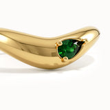 Pear Emerald Curved Ring - BRENNMORE 