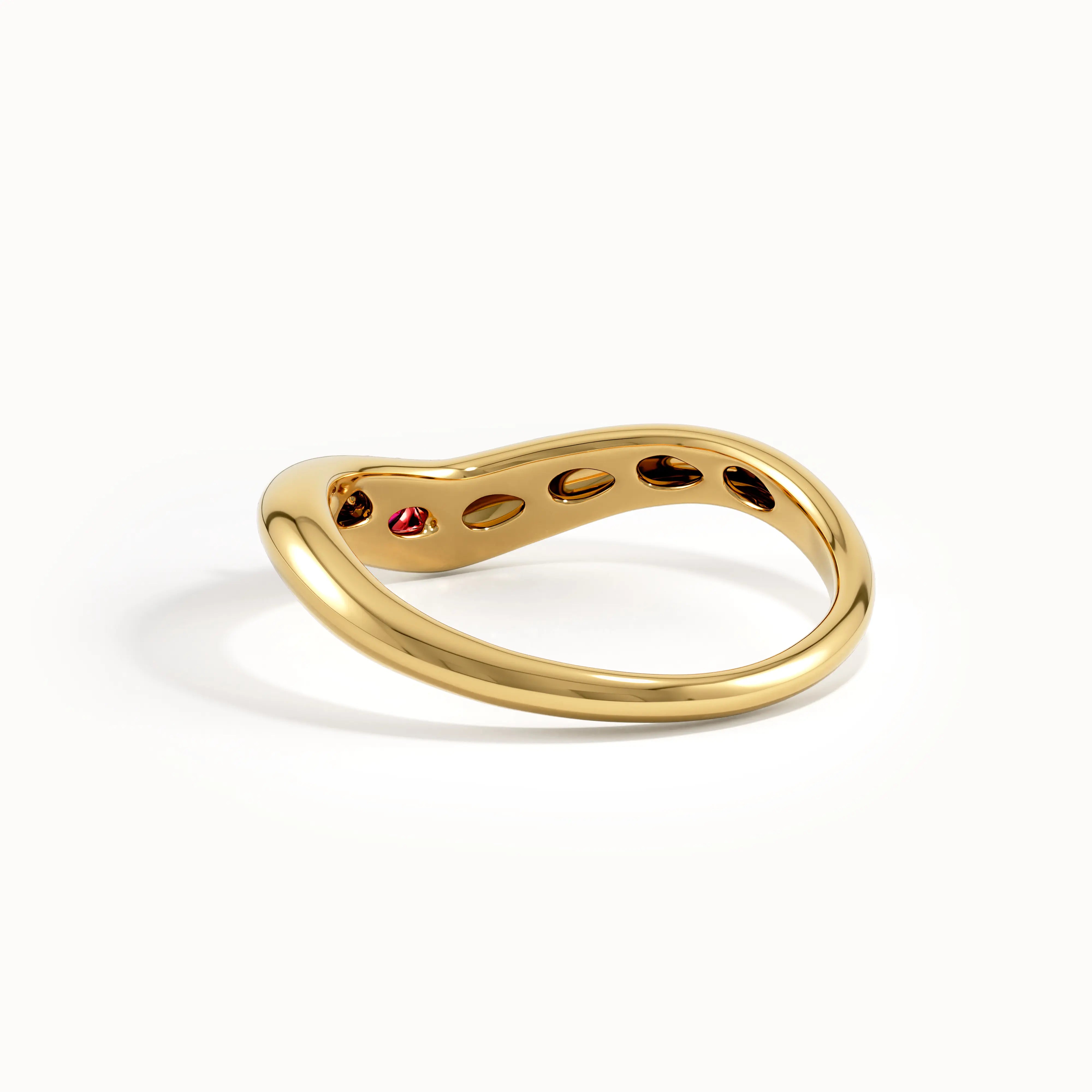Pear Ruby Curved Ring - BRENNMORE 