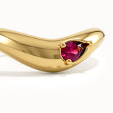 Pear Ruby Curved Ring - BRENNMORE 