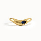 Pear Sapphire Curved Ring - BRENNMORE 