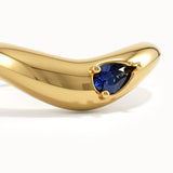 Pear Sapphire Curved Ring - BRENNMORE 