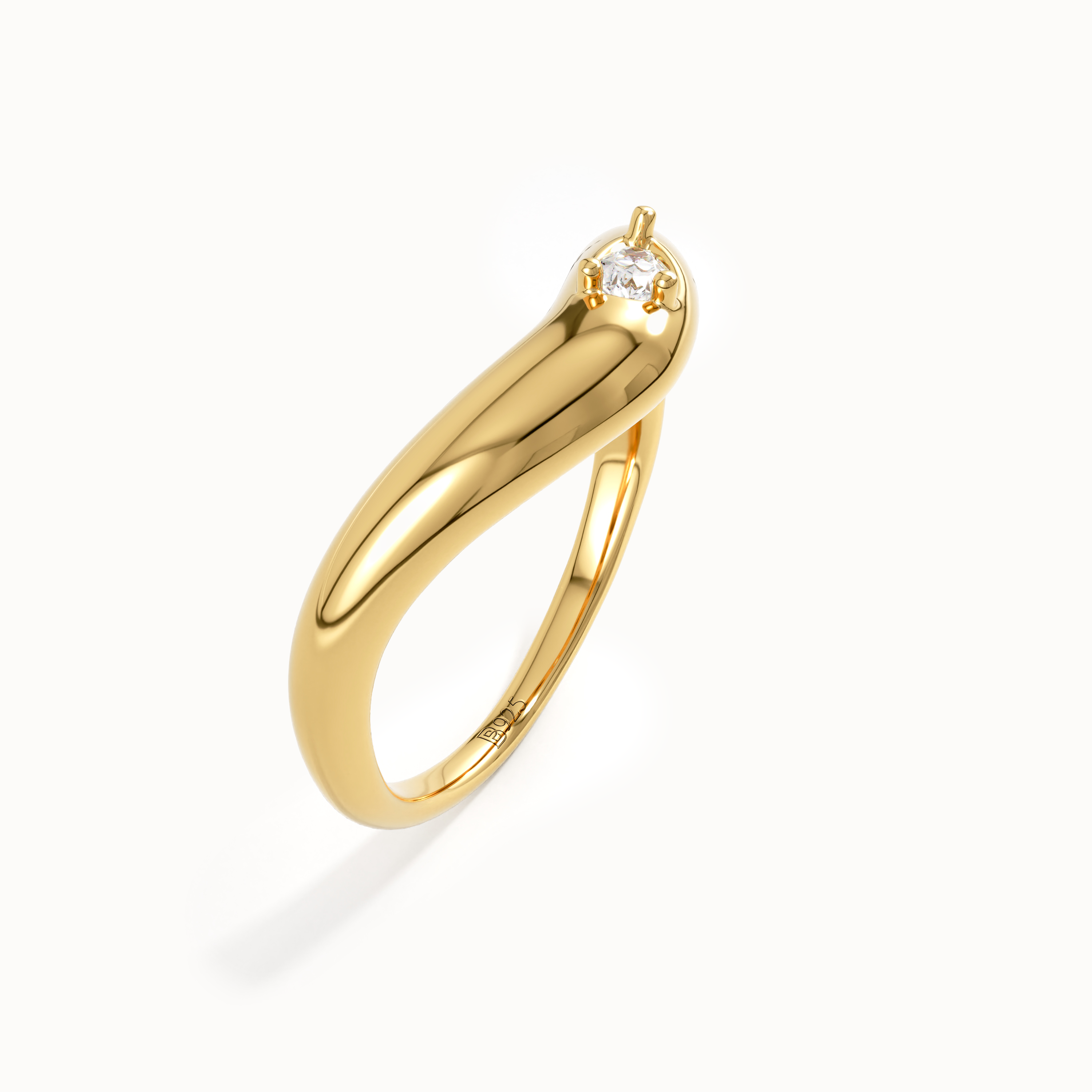 Pear Curved Ring - BRENNMORE 