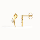 Curvy Marquise Stud Earrings - BRENNMORE 