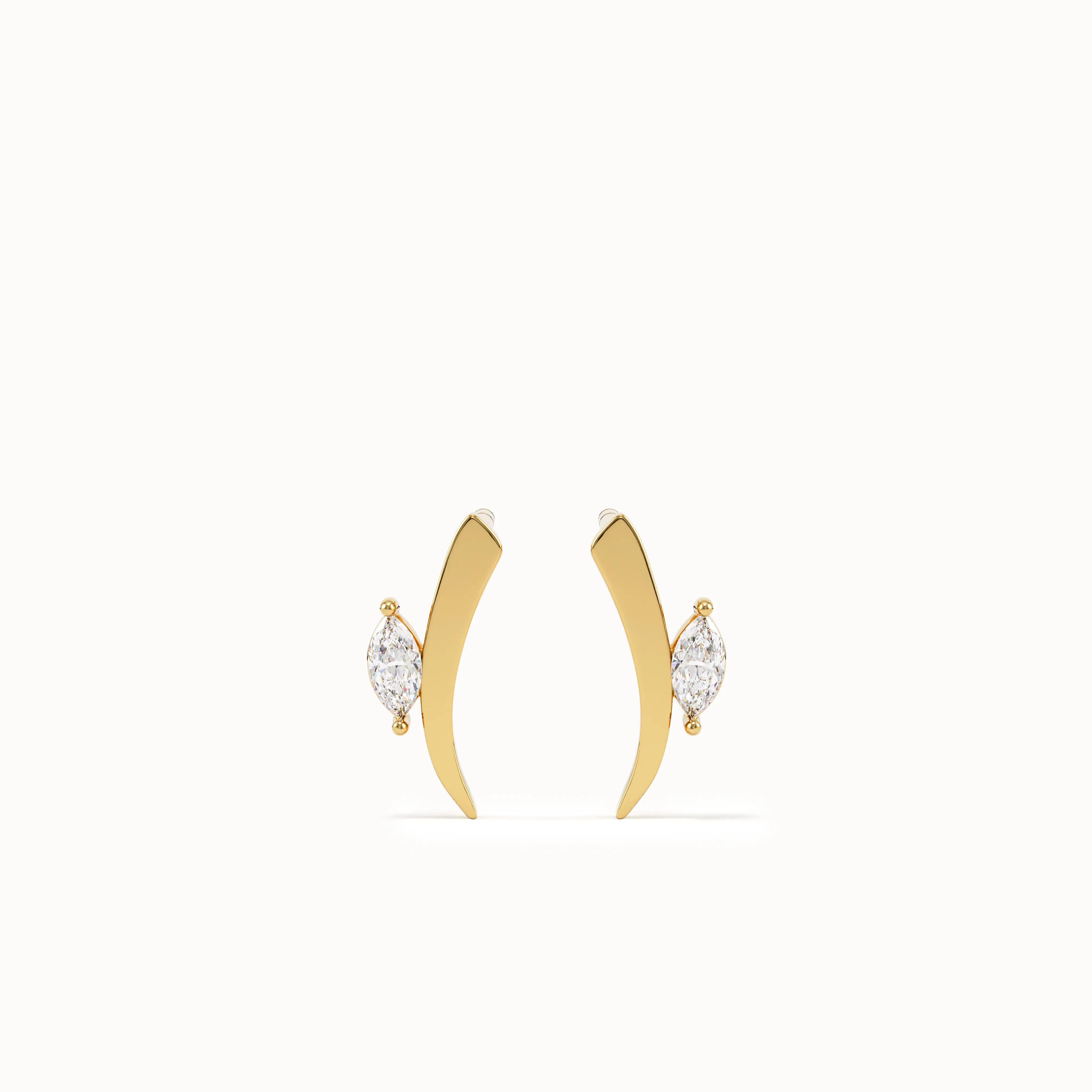 Curvy Marquise Stud Earrings My Store