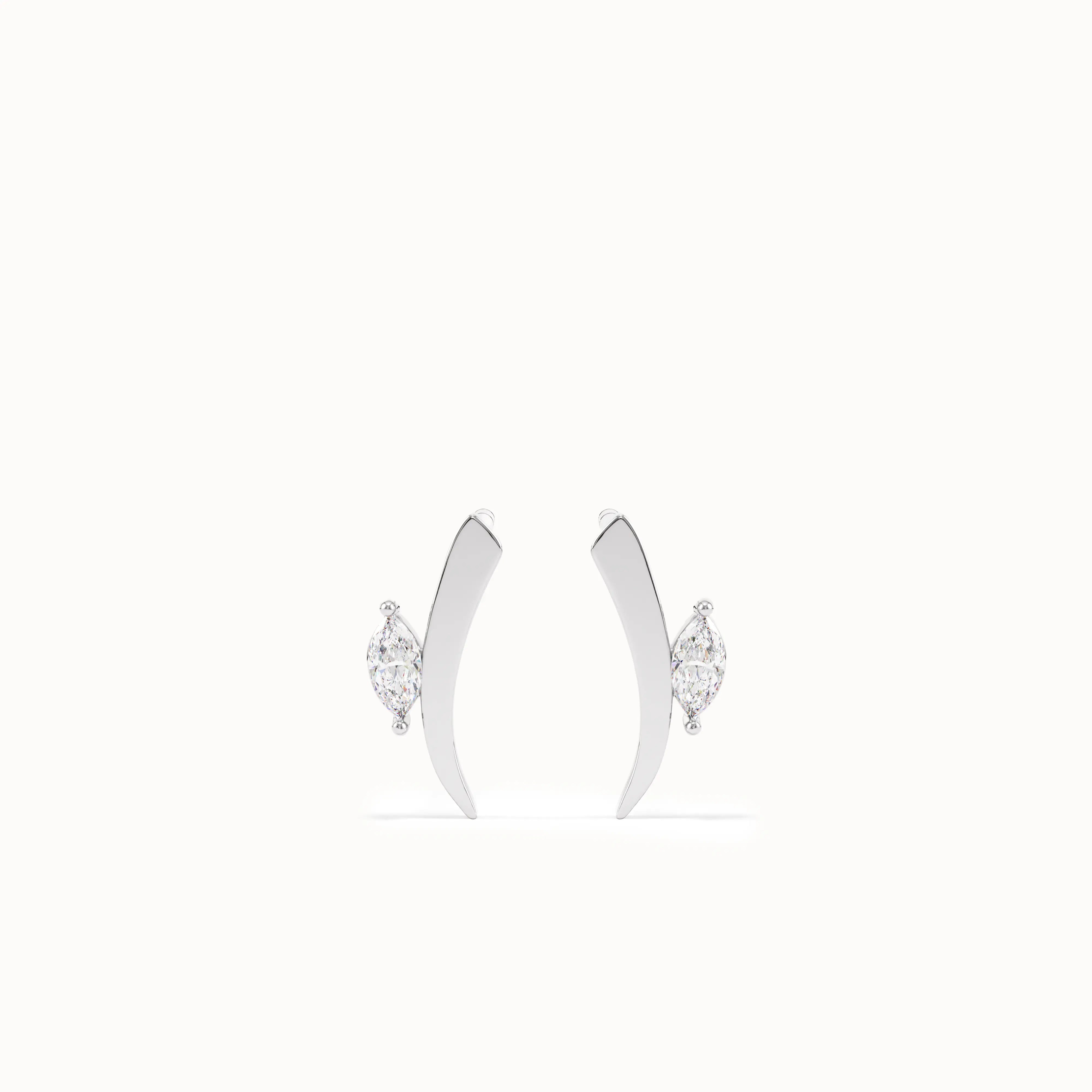 Curvy Marquise Stud Earrings My Store