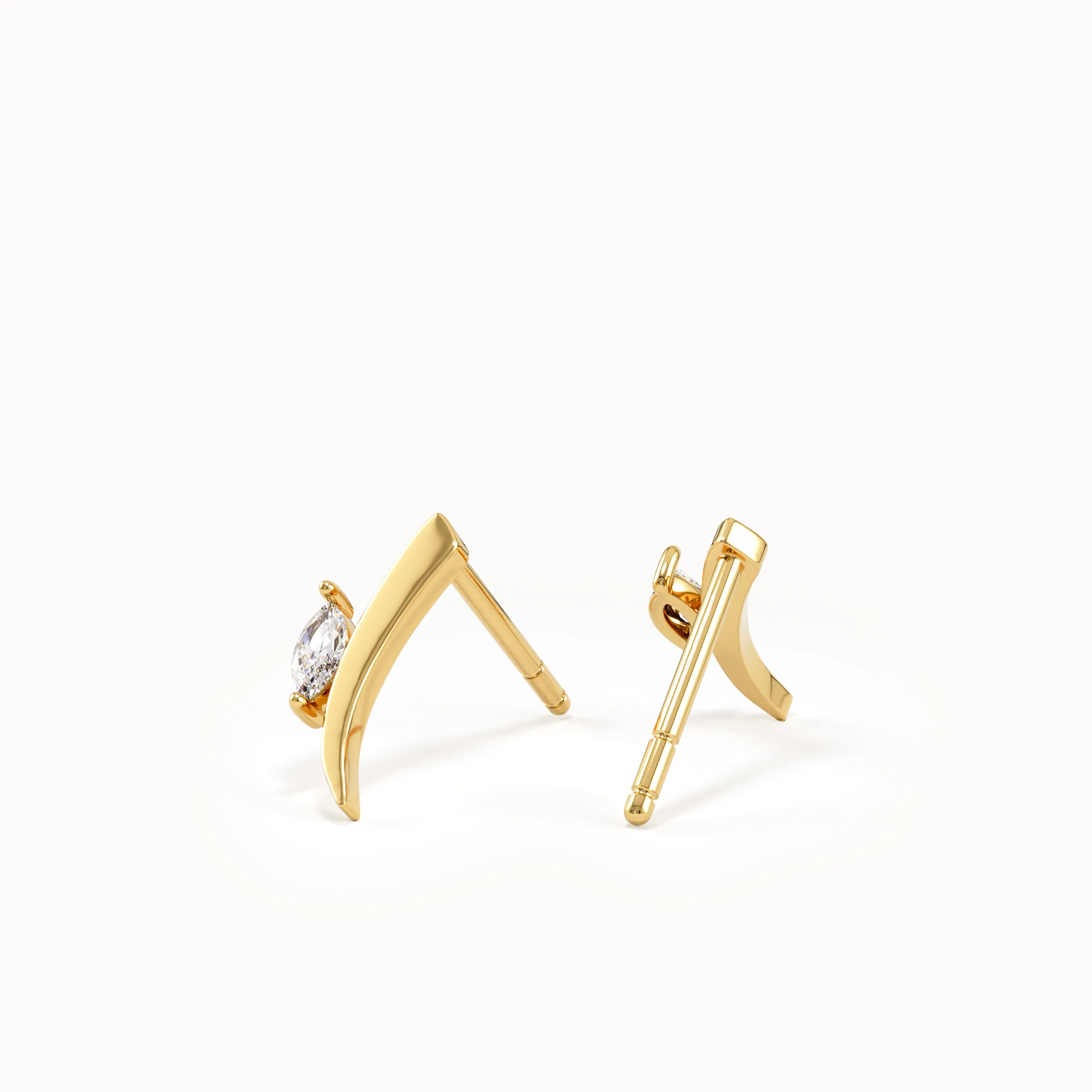 Curvy Marquise Stud Earrings My Store