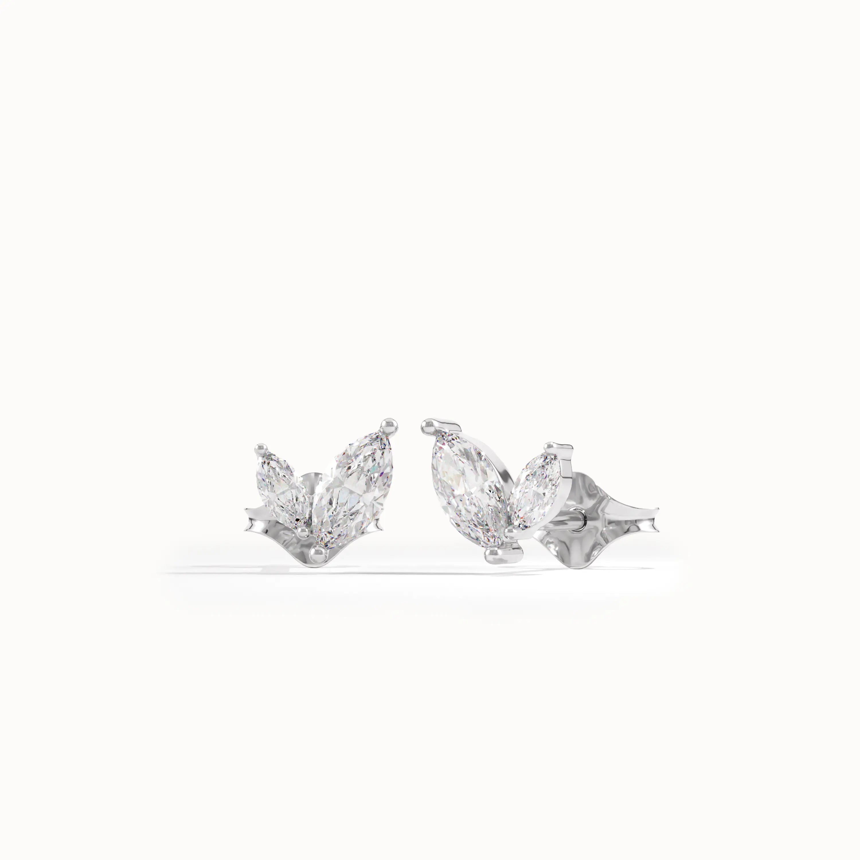 Marquise Leaf Stud Earrings - BRENNMORE 