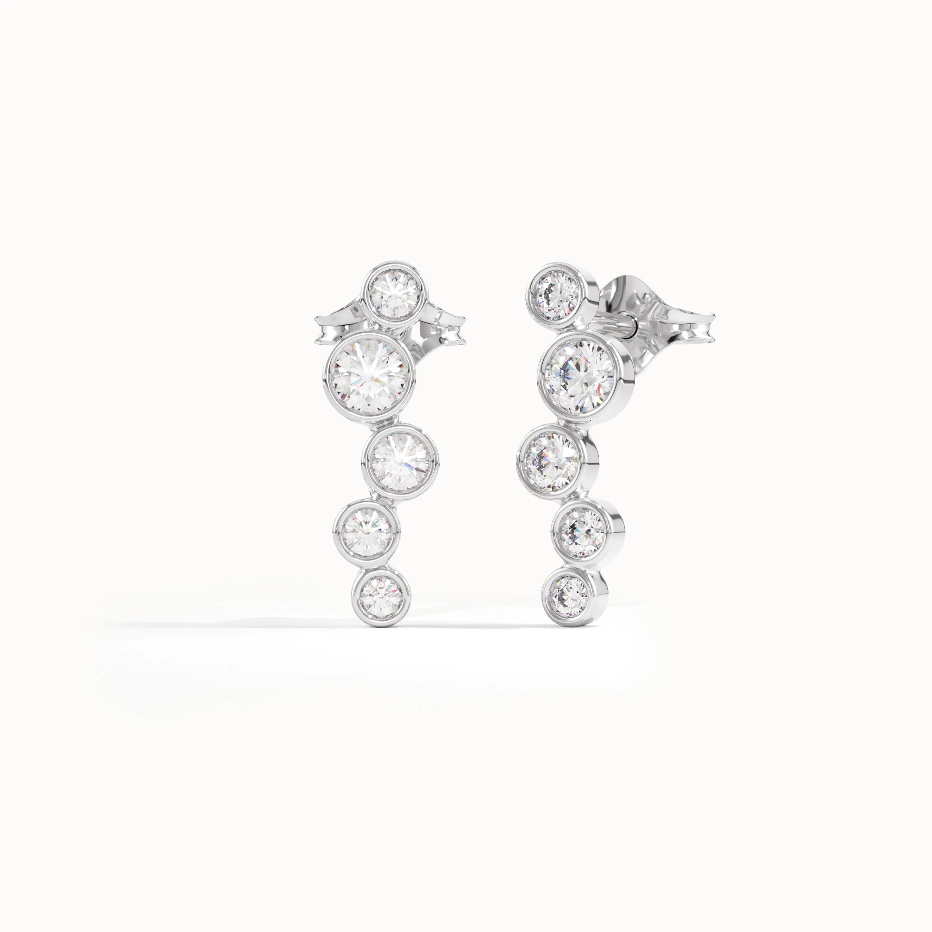 Cluster Bezel Stud Earrings