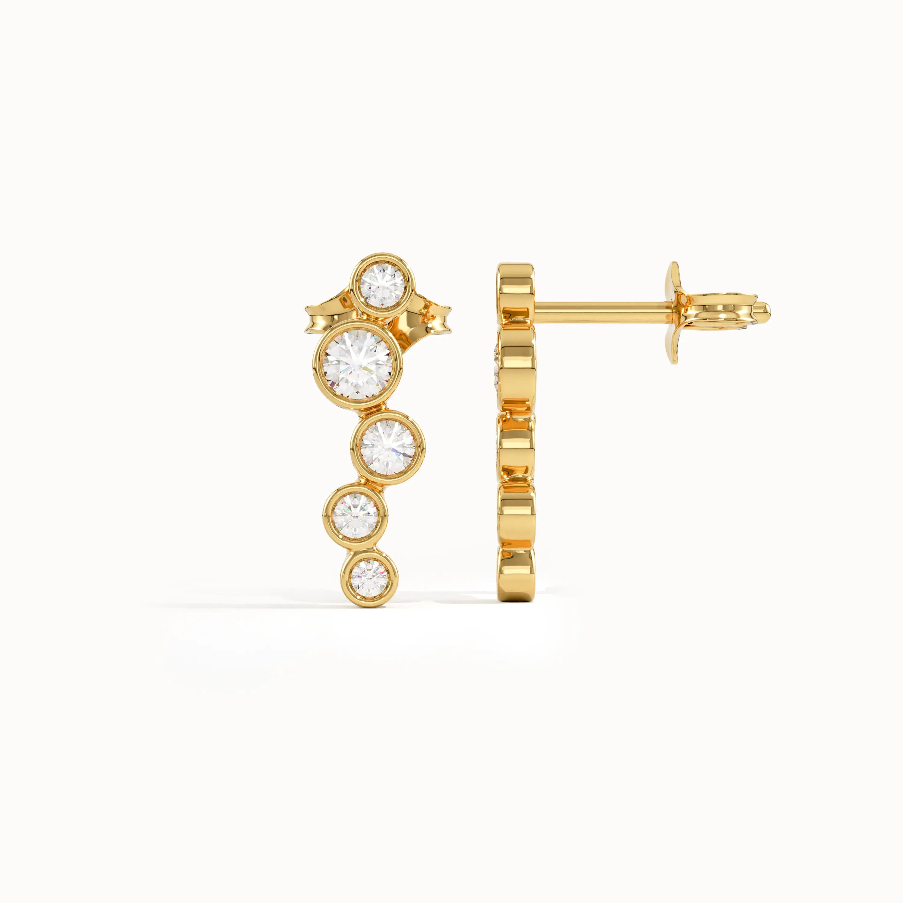 Cluster Bezel Stud Earrings - BRENNMORE 