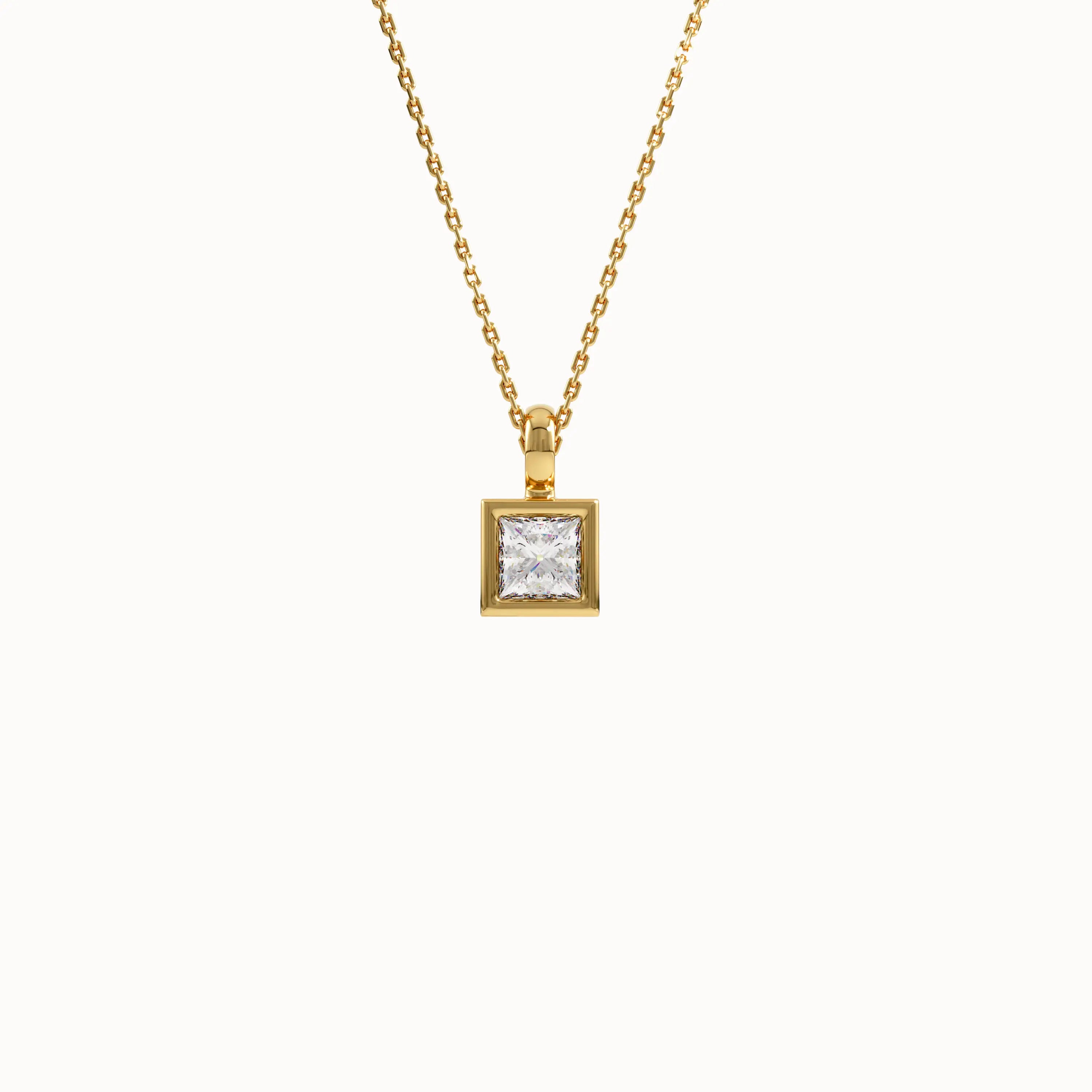 Princess Solitaire Necklace - BRENNMORE 