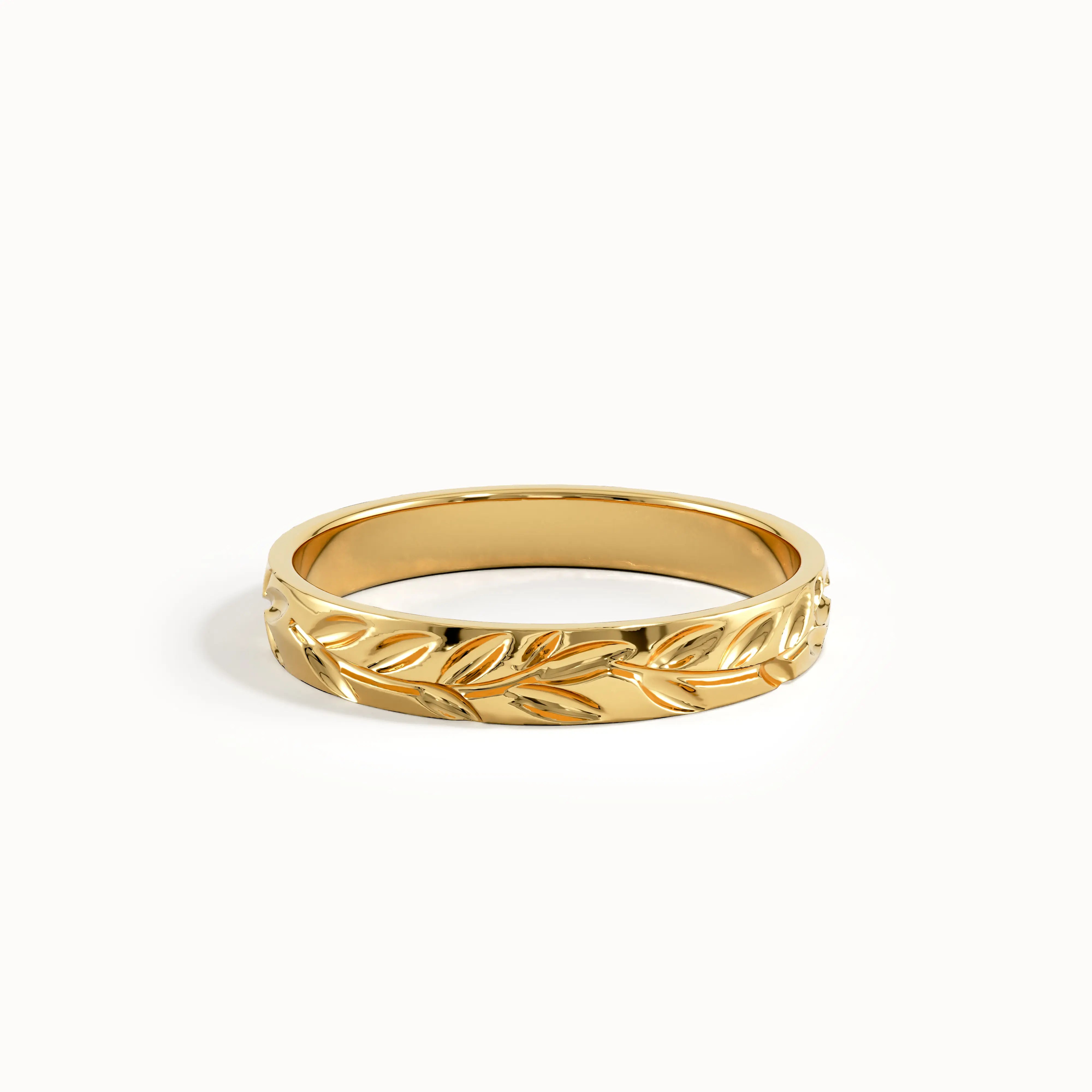 Leaf Patterned Wedding Band - BRENNMORE 