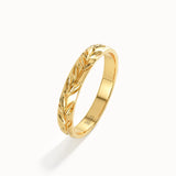 Leaf Patterned Wedding Band - BRENNMORE 
