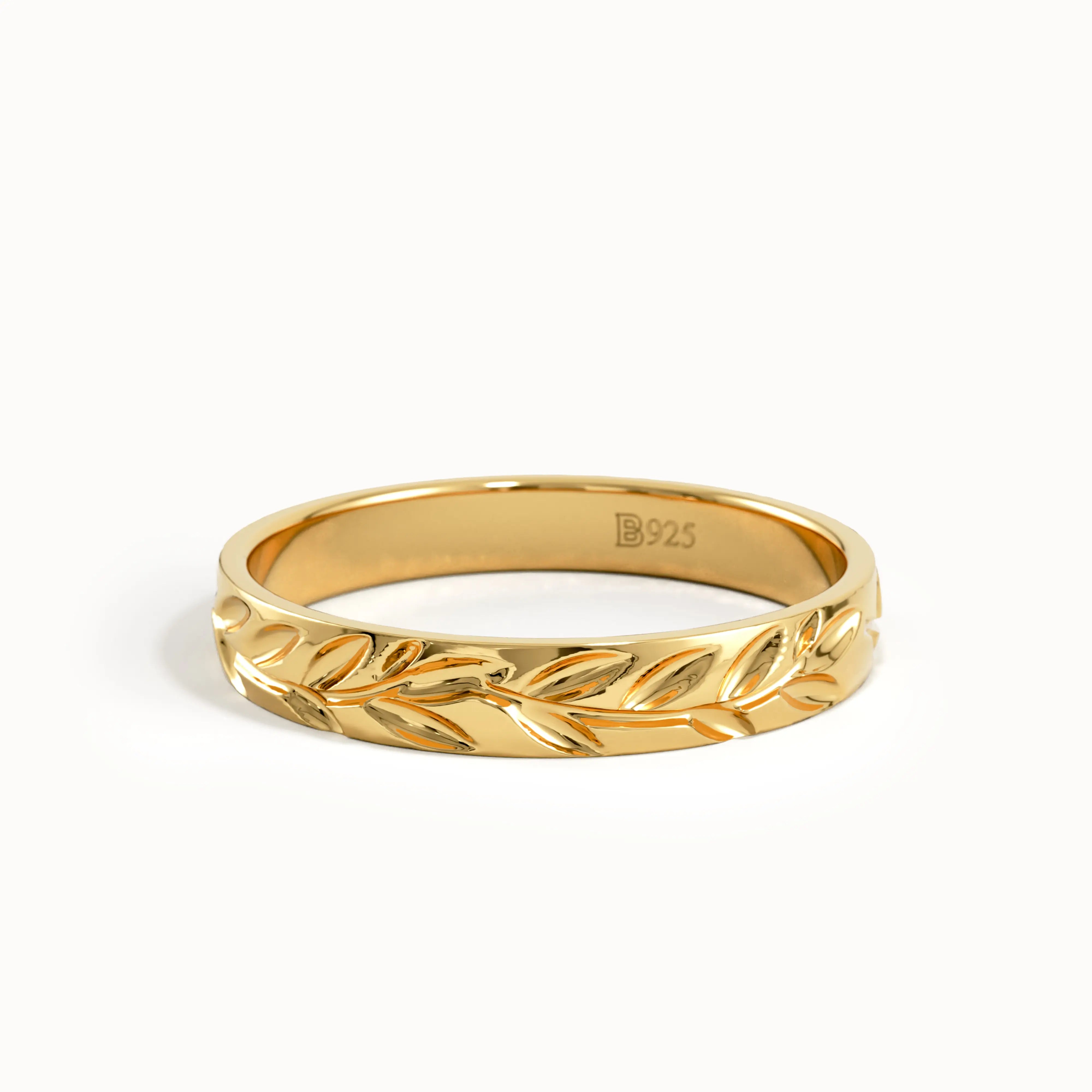 Leaf Patterned Wedding Band My Store