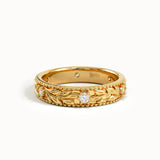 Flower Engraved Wedding Band My Store