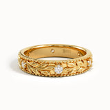 Flower Engraved Wedding Band My Store
