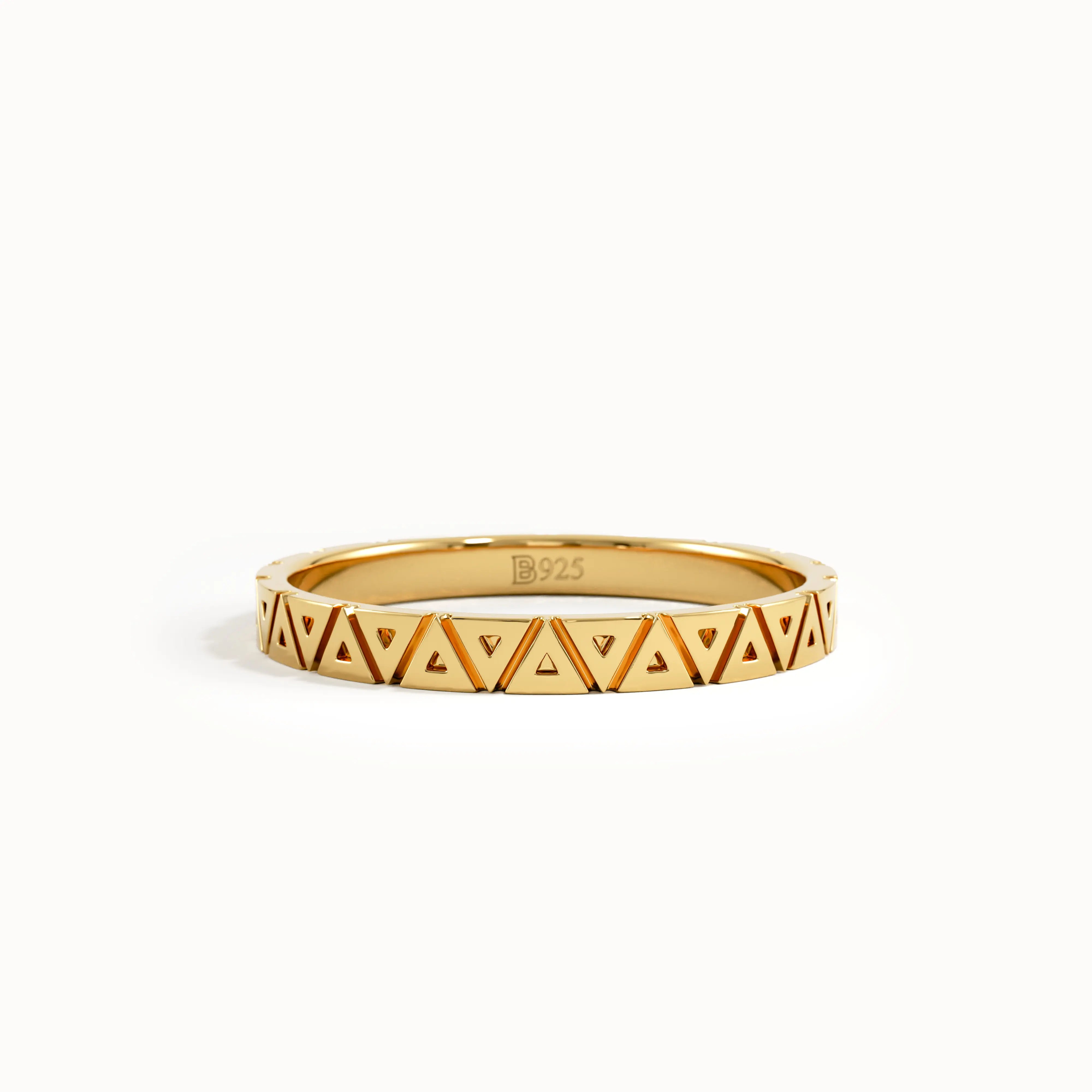 Triangle Patterned Wedding Band - BRENNMORE 