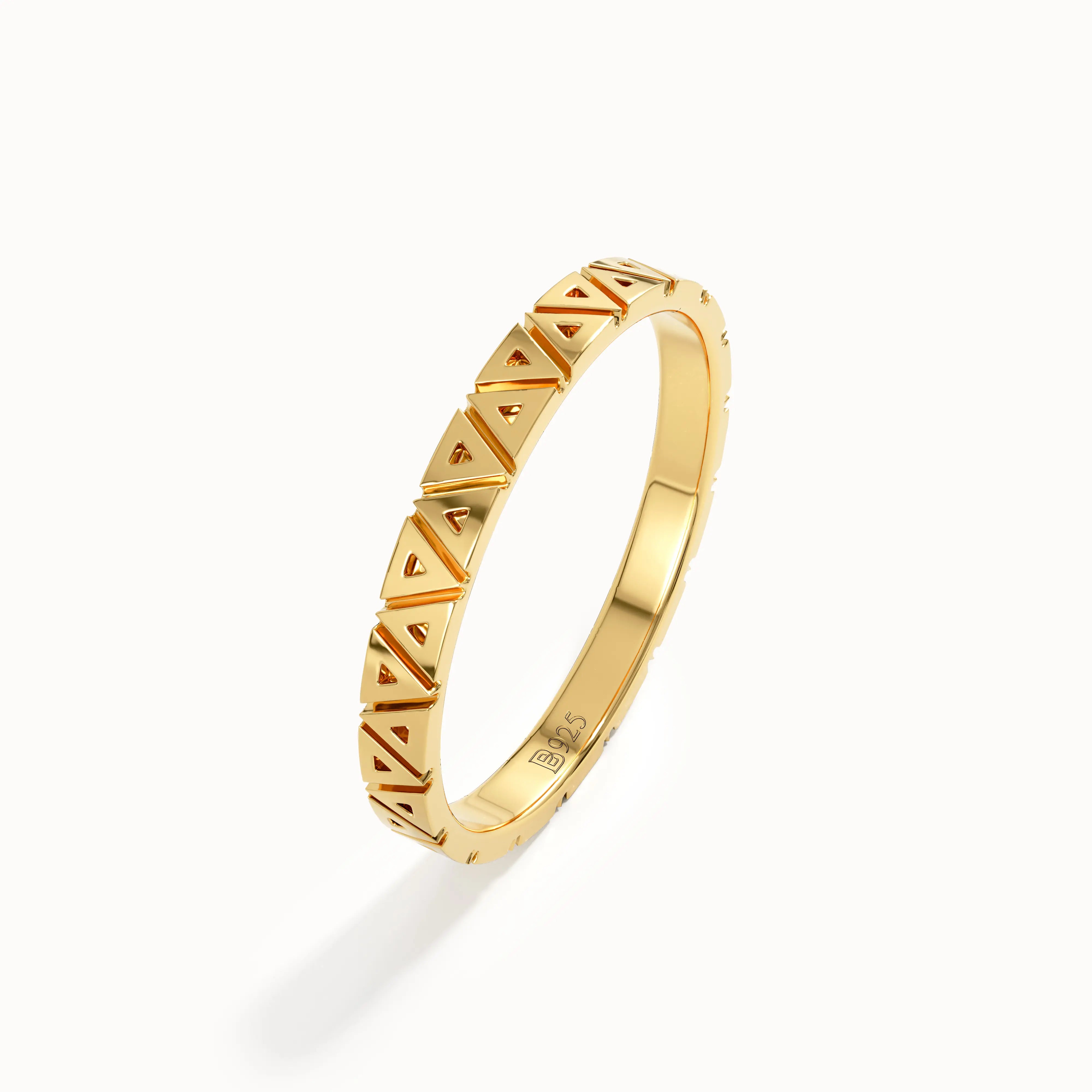 Triangle Patterned Wedding Band - BRENNMORE 