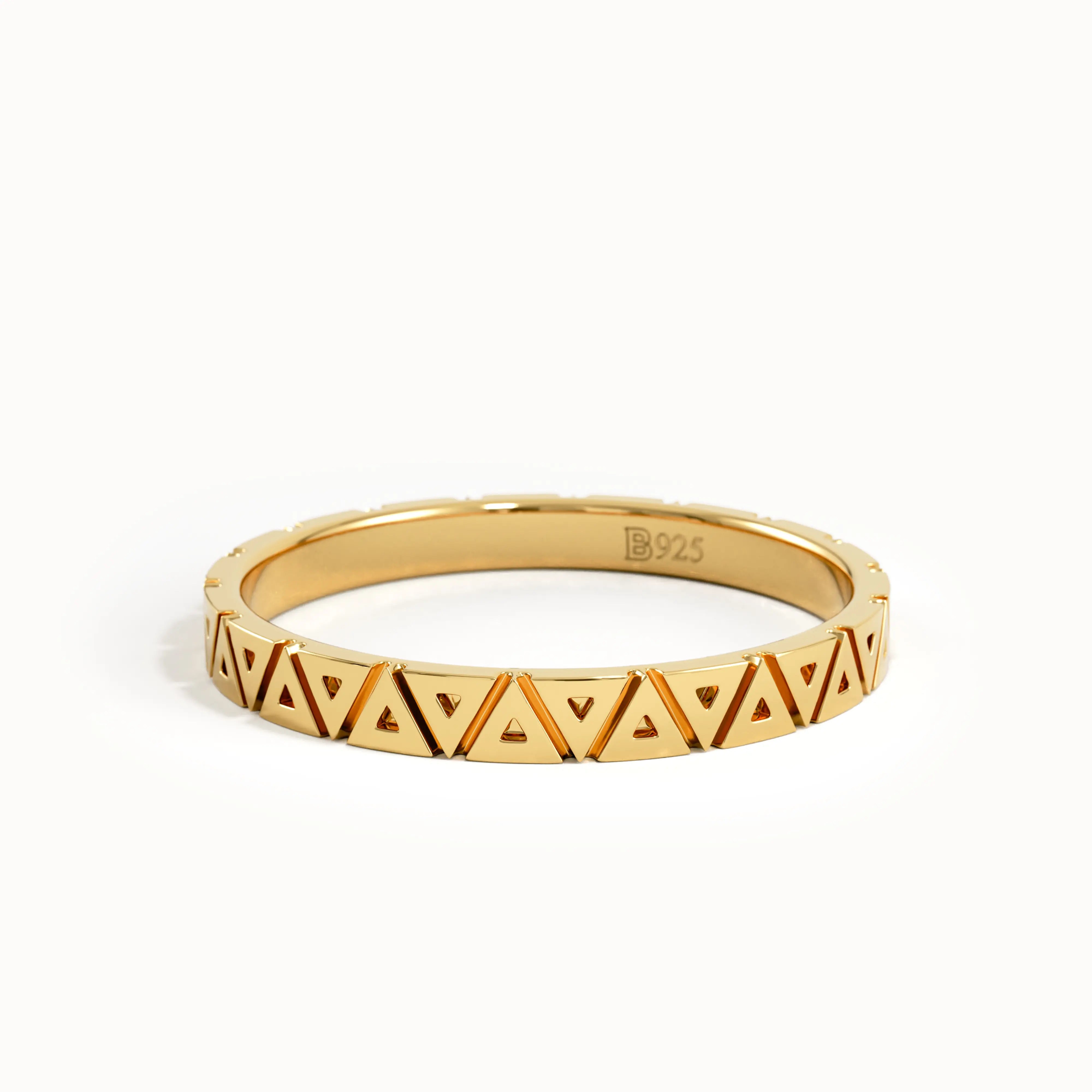 Triangle Patterned Wedding Band My Store