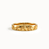 Leaf Engraved Wedding Band - BRENNMORE 