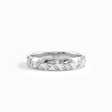 Leaf Engraved Wedding Band - BRENNMORE 