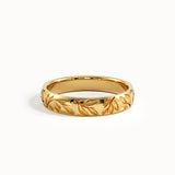 Leaf Engraved Wedding Band - BRENNMORE 
