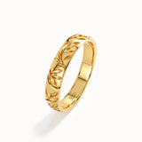 Leaf Engraved Wedding Band - BRENNMORE 
