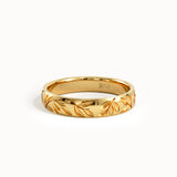 Leaf Engraved Wedding Band - BRENNMORE 