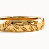 Leaf Engraved Wedding Band - BRENNMORE 
