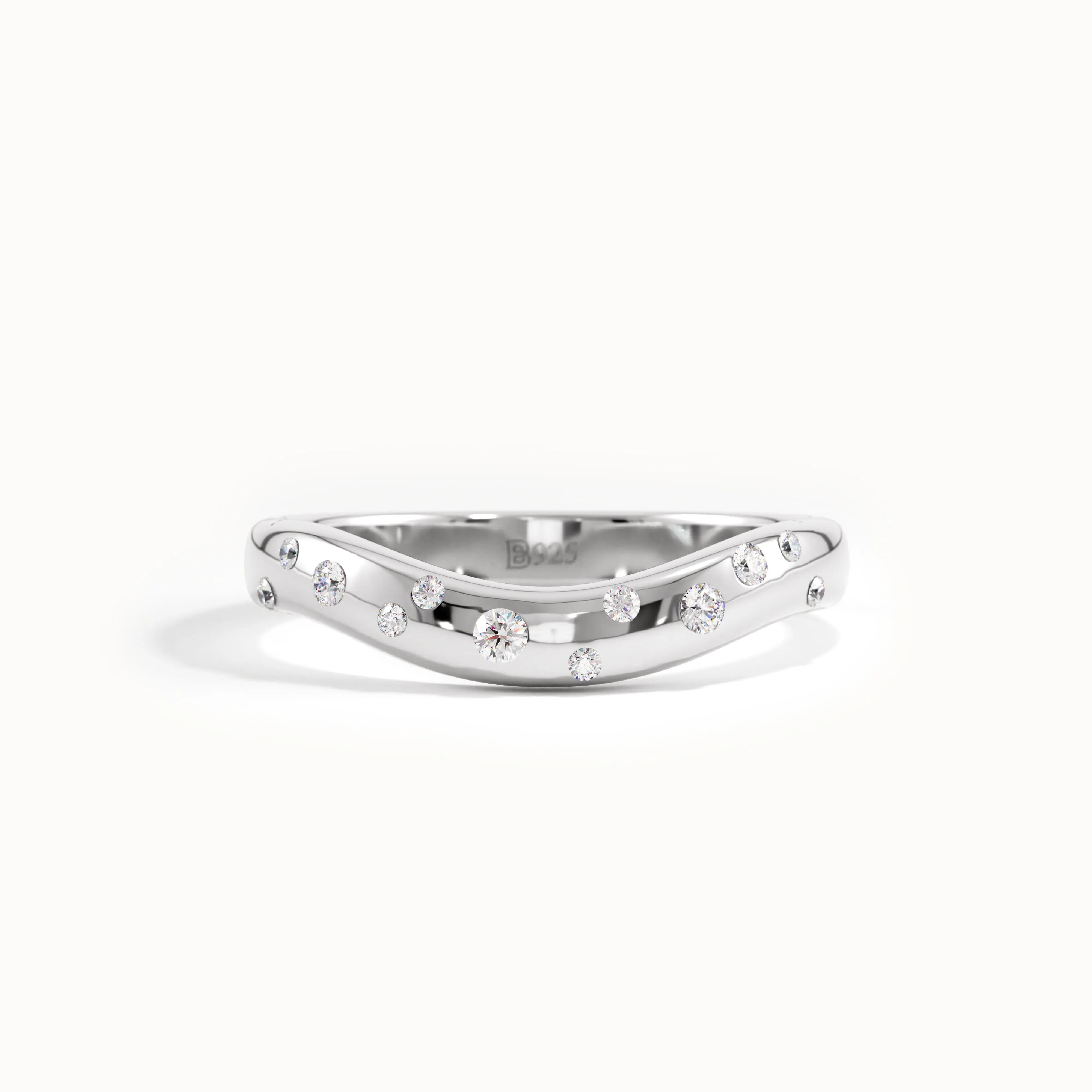 Scattered Curve Wedding Ring